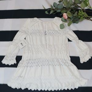 NWT FREE PEOPLE Ivory Crochet Top